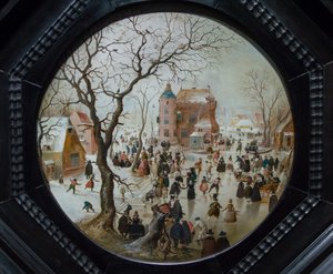 Winter Scene with Skaters near a Castle, c.1608-09 by Hendrick Avercamp